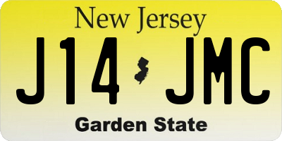 NJ license plate J14JMC
