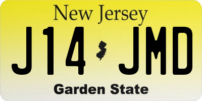 NJ license plate J14JMD