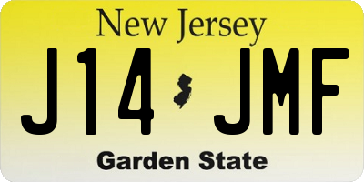 NJ license plate J14JMF