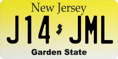NJ license plate J14JML