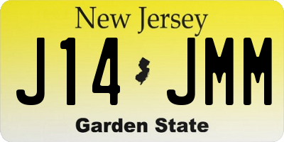 NJ license plate J14JMM