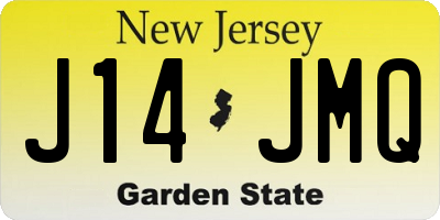 NJ license plate J14JMQ
