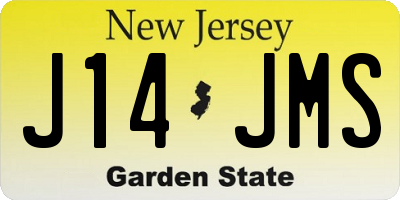 NJ license plate J14JMS
