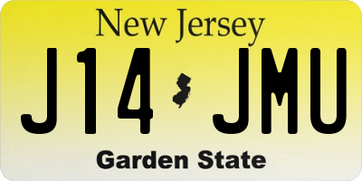 NJ license plate J14JMU