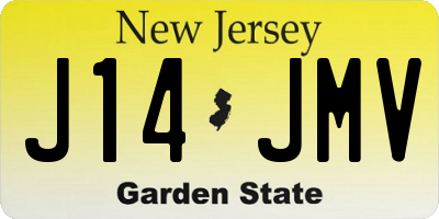 NJ license plate J14JMV