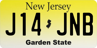 NJ license plate J14JNB