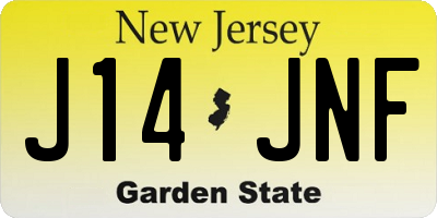NJ license plate J14JNF
