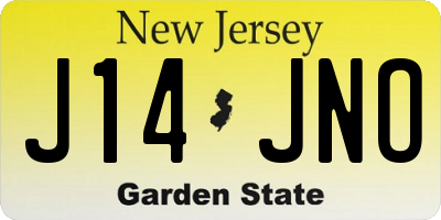 NJ license plate J14JNO