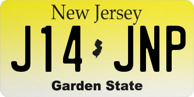 NJ license plate J14JNP