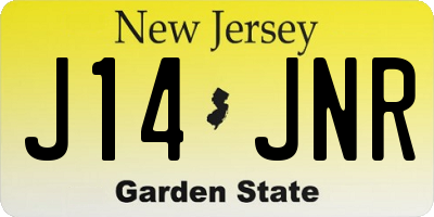 NJ license plate J14JNR