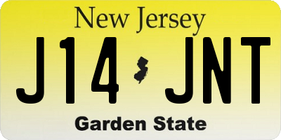 NJ license plate J14JNT