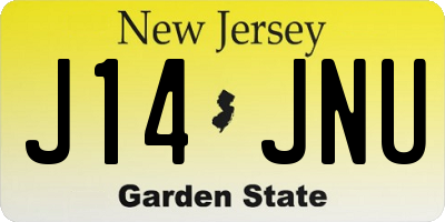 NJ license plate J14JNU