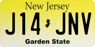 NJ license plate J14JNV