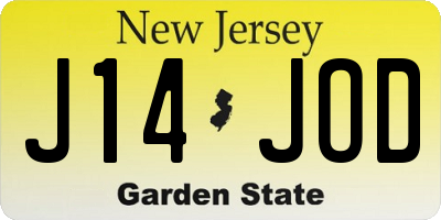 NJ license plate J14JOD