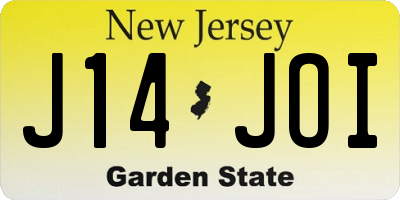 NJ license plate J14JOI