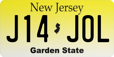 NJ license plate J14JOL