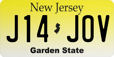 NJ license plate J14JOV