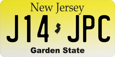NJ license plate J14JPC