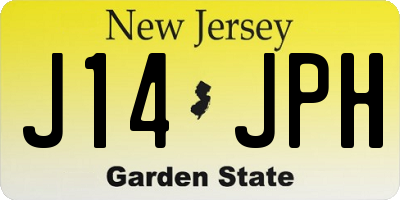 NJ license plate J14JPH