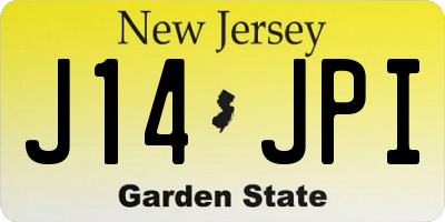 NJ license plate J14JPI