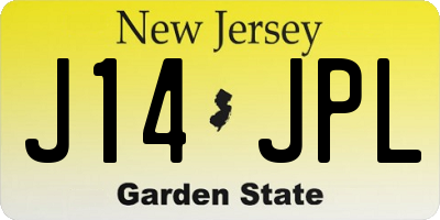 NJ license plate J14JPL