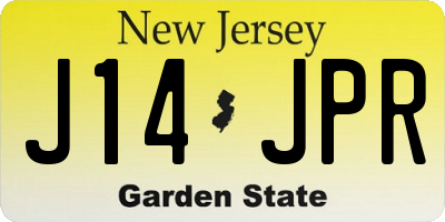 NJ license plate J14JPR