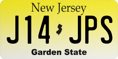 NJ license plate J14JPS