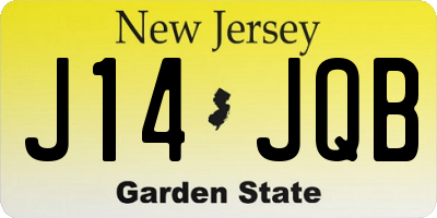 NJ license plate J14JQB