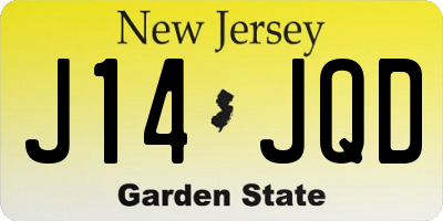 NJ license plate J14JQD