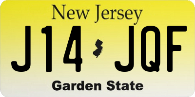 NJ license plate J14JQF