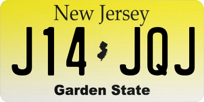NJ license plate J14JQJ