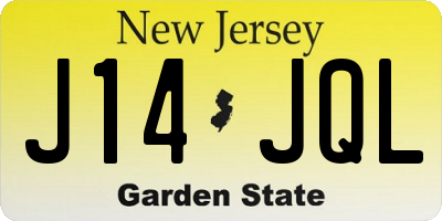 NJ license plate J14JQL