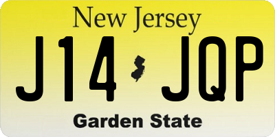 NJ license plate J14JQP