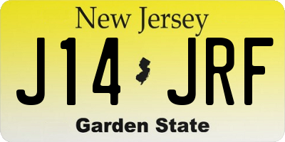 NJ license plate J14JRF