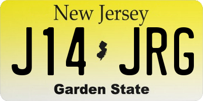 NJ license plate J14JRG