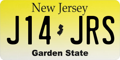 NJ license plate J14JRS