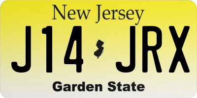 NJ license plate J14JRX
