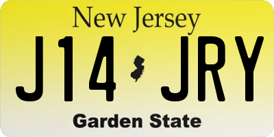 NJ license plate J14JRY