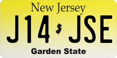 NJ license plate J14JSE