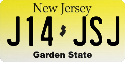 NJ license plate J14JSJ