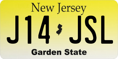 NJ license plate J14JSL