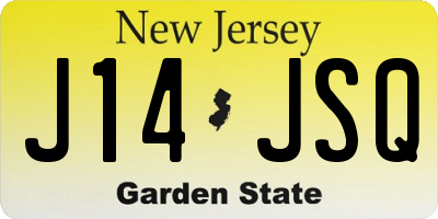 NJ license plate J14JSQ