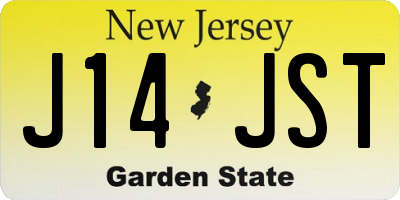 NJ license plate J14JST
