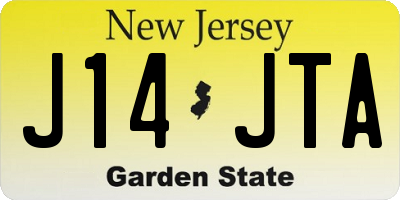 NJ license plate J14JTA