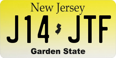 NJ license plate J14JTF