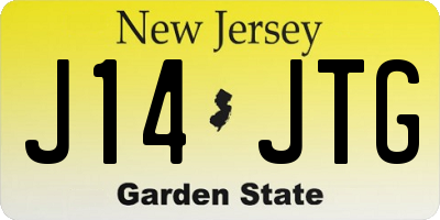 NJ license plate J14JTG