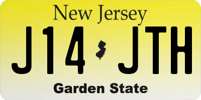 NJ license plate J14JTH