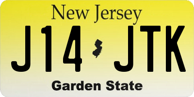 NJ license plate J14JTK