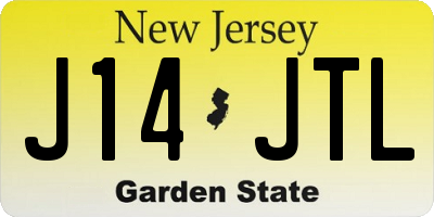 NJ license plate J14JTL