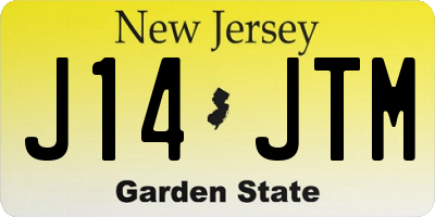 NJ license plate J14JTM